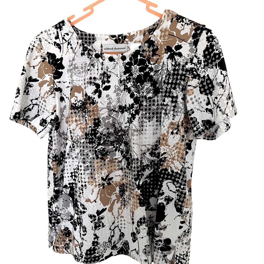 Alfred Dunner Women’s Stretch Round Neck T-Shirt Size Petite Small